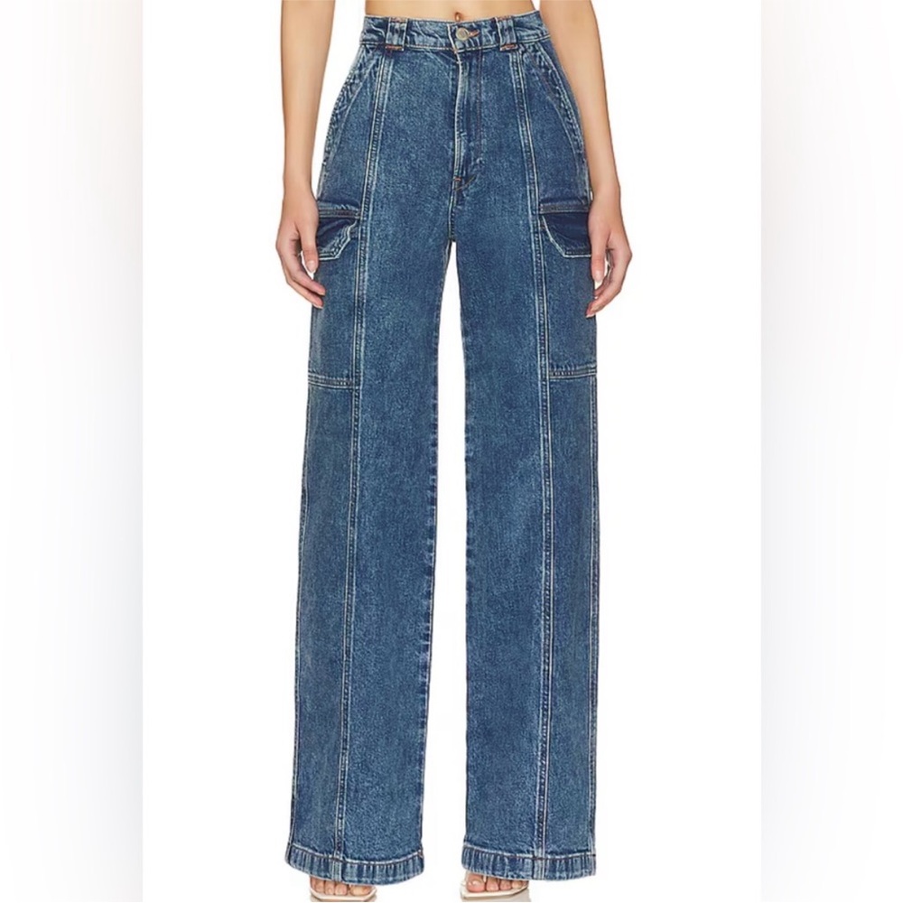 Hudson Jeans‎ Cargo Wide Leg High Waist Jeans Size 28 Medium Blue